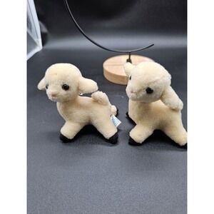 Vintage Set Of 2 Stuffed Daikin Lambs Easter Lamb Ornament